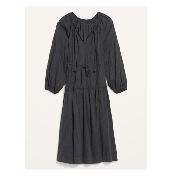 Old Navy Waist-Defined Embroidered Long-Sleeve Midi Dress Size Small - Picture 3 of 11